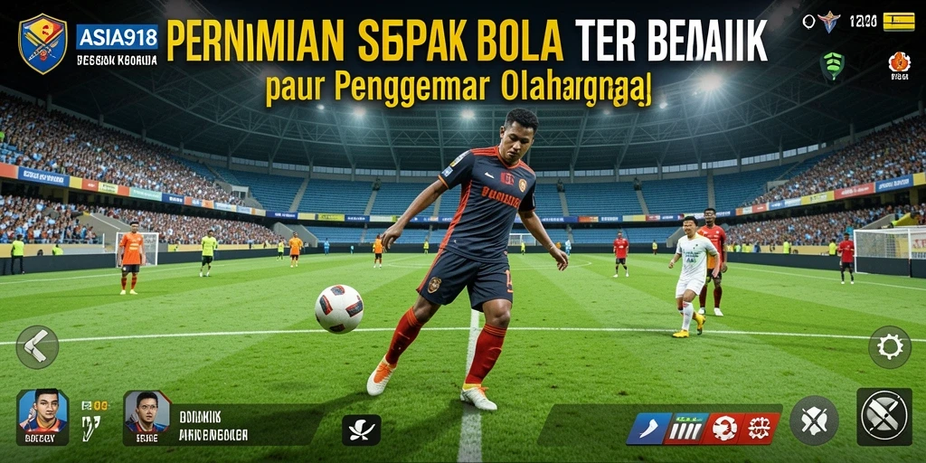 Tampilan utama ASIA918 dengan aksi sepak bola yang seru.