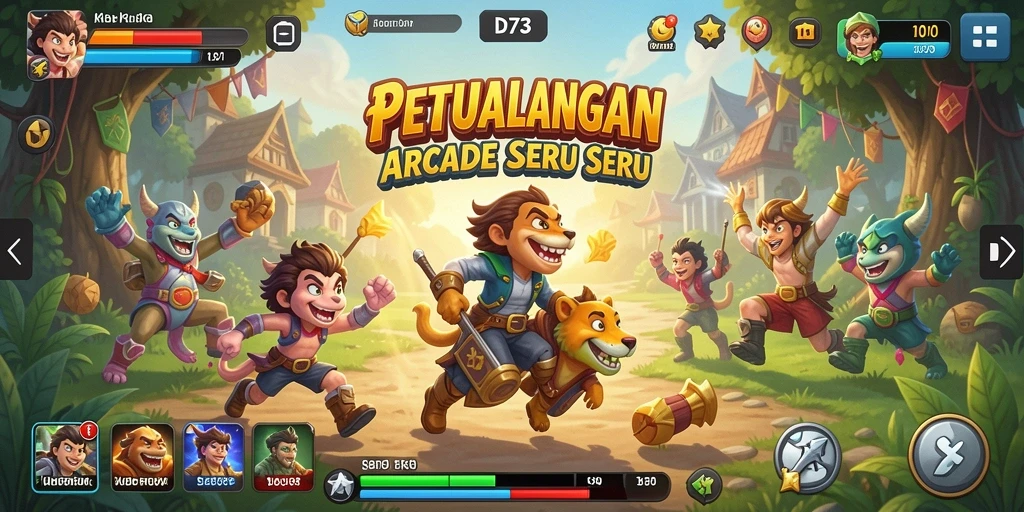 Screenshot gameplay D73 yang menampilkan aksi seru dalam genre Arcade.