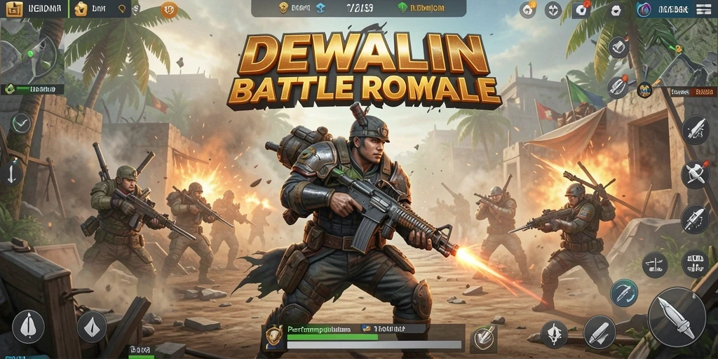 Gameplay menegangkan dalam DEWALIN Battle Royale.
