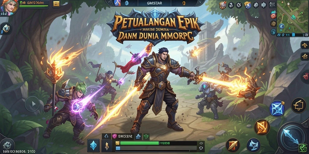 Screenshot gameplay GMSTAR yang mendebarkan dalam dunia MMORPG.
