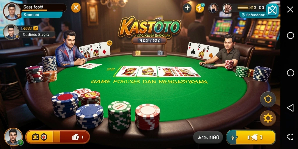 Tampilan gameplay KASTOTO yang menarik dan seru dalam permainan Poker.
