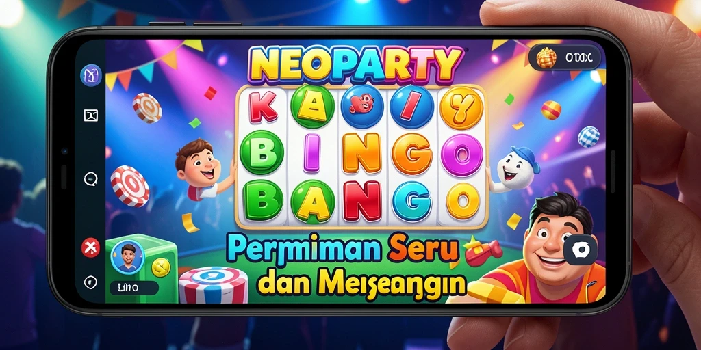 Tampilan gameplay seru dalam NEOPARTY dengan Bingo yang menarik.