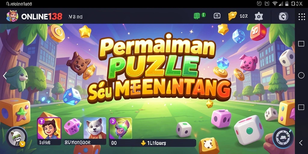 Screenshot utama ONLINE138 menampilkan pemain menyelesaikan teka-teki Puzzle yang menantang.